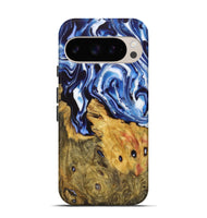 Pixel 9 Pro Wood Live Edge Phone Case - Isaac (Blue, 723610)