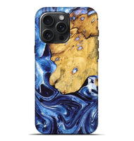 iPhone 16 Pro Max Wood Live Edge Phone Case - Wren (Blue, 723616)