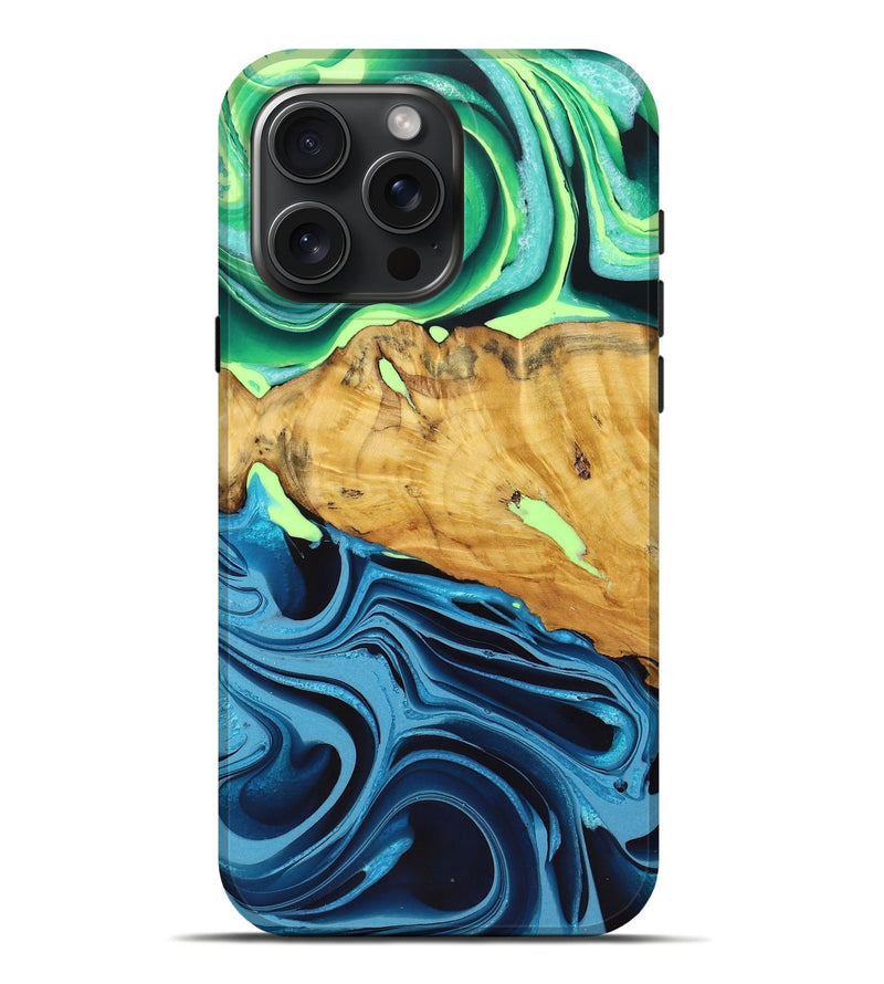 iPhone 16 Pro Max Wood Live Edge Phone Case - Kenya (Ombre, 723617)