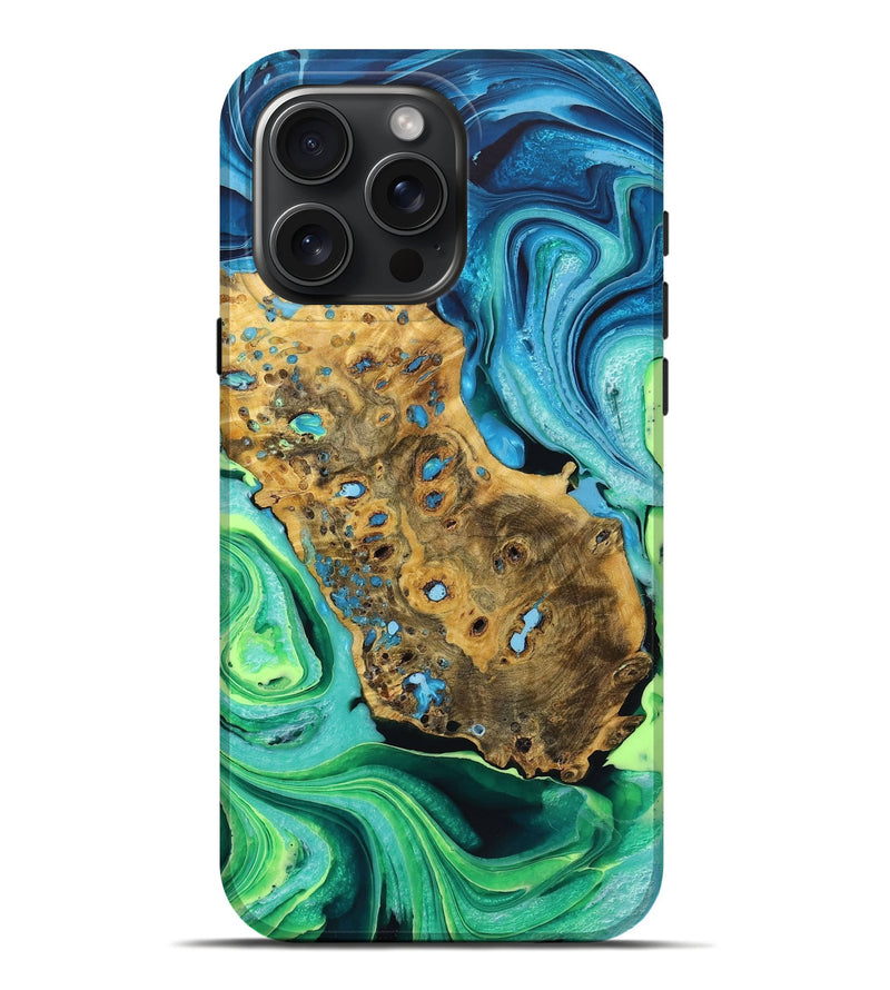 iPhone 16 Pro Max Wood Live Edge Phone Case - Jamal (Ombre, 723619)