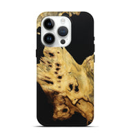 iPhone 15 Pro Wood Live Edge Phone Case - Kamila (Pure Black, 723620)