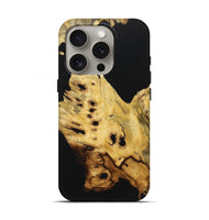 iPhone 16 Pro Wood Live Edge Phone Case - Kamila (Pure Black, 723620)