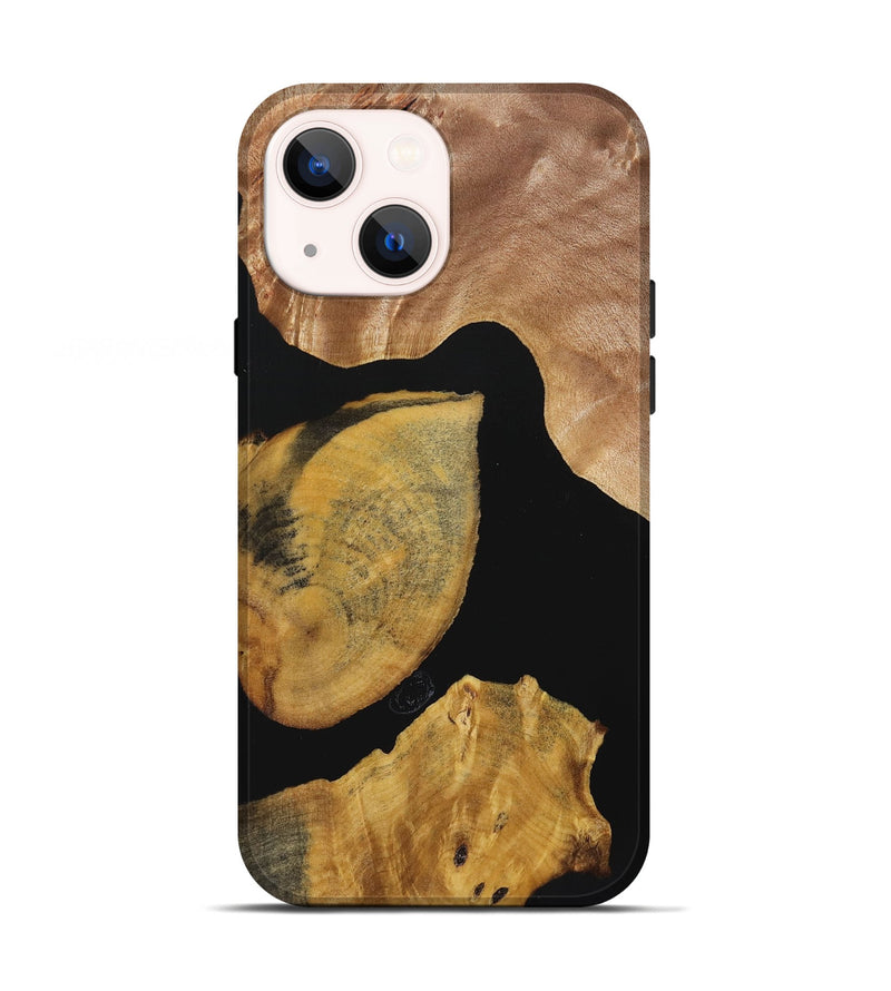 iPhone 13 Wood Live Edge Phone Case - Zander (Pure Black, 723627)