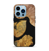 iPhone 14 Pro Wood Live Edge Phone Case - Zander (Pure Black, 723627)