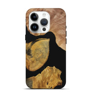 iPhone 15 Pro Wood Live Edge Phone Case - Zander (Pure Black, 723627)