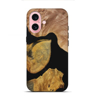 iPhone 16 Wood Live Edge Phone Case - Zander (Pure Black, 723627)