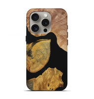 iPhone 16 Pro Wood Live Edge Phone Case - Zander (Pure Black, 723627)