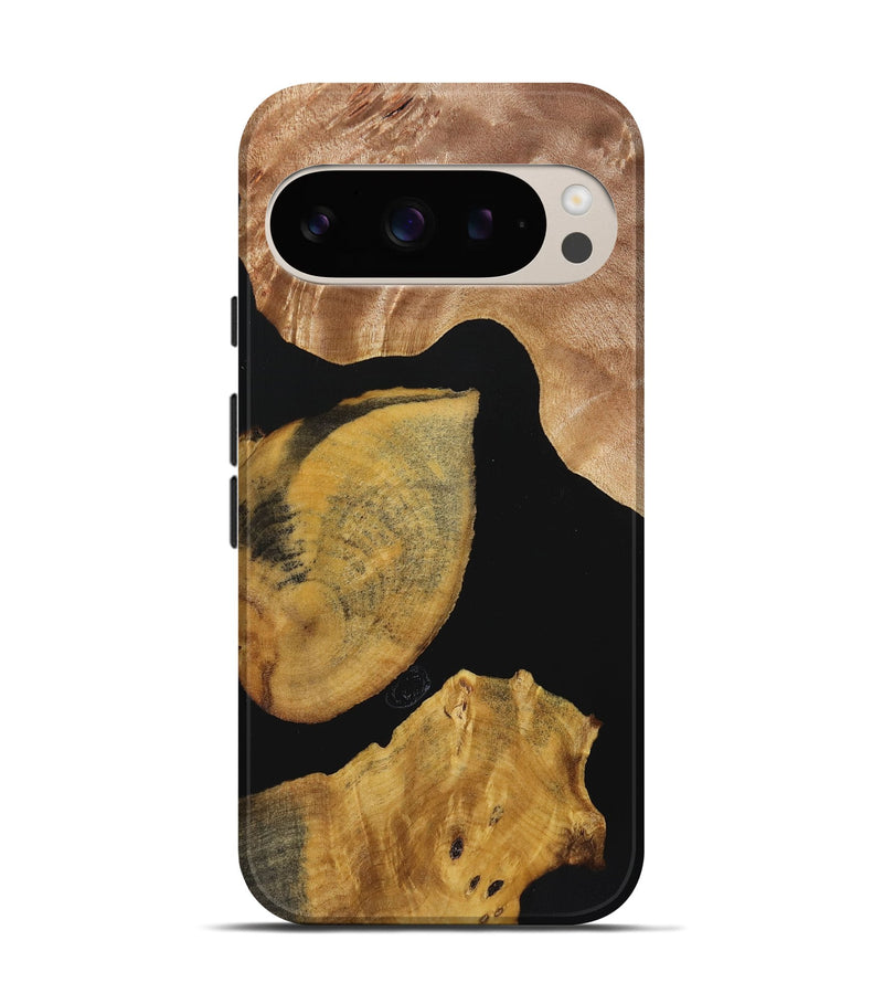 Pixel 9 Wood Live Edge Phone Case - Zander (Pure Black, 723627)