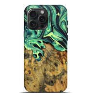 iPhone 16 Pro Max Wood Live Edge Phone Case - Kasey (Green, 723632)