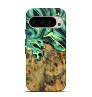 Pixel 9 Wood Live Edge Phone Case - Kasey (Green, 723632)