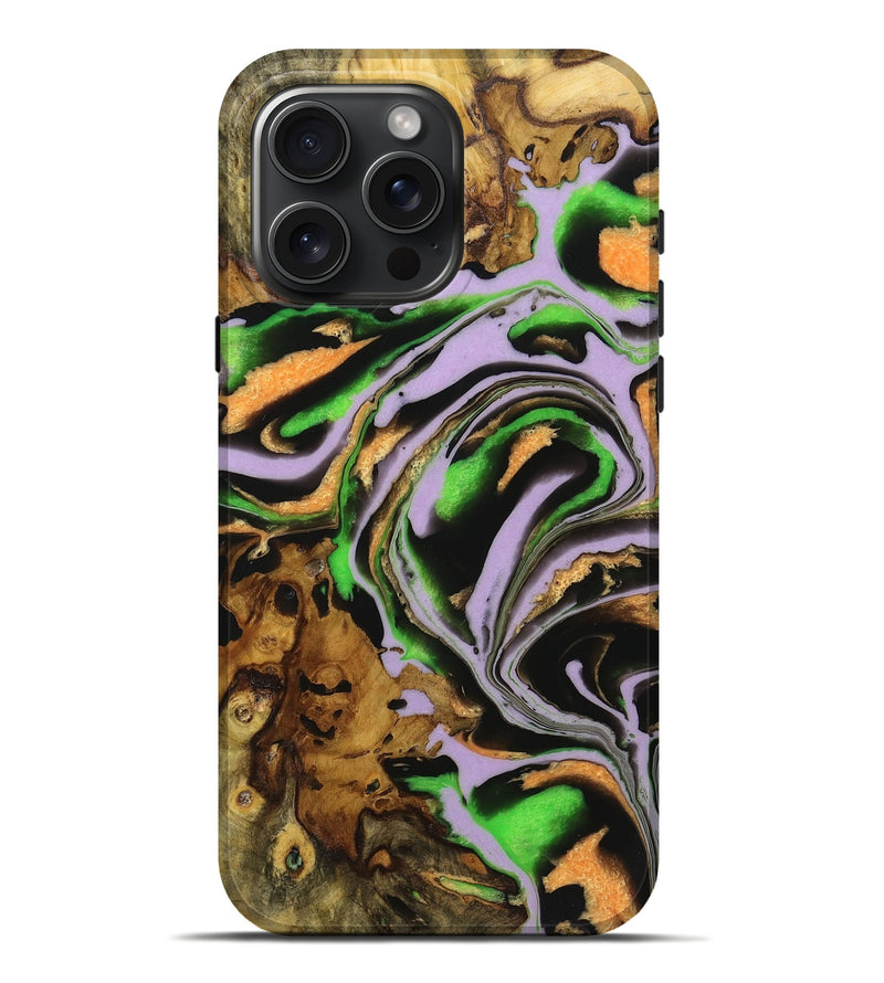 iPhone 16 Pro Max Wood Live Edge Phone Case - Paige (Purple, 723637)