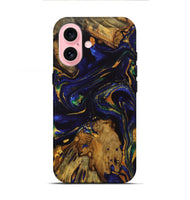 iPhone 16 Wood Live Edge Phone Case - Kyle (Blue, 723638)