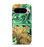 Pixel 9 Wood Live Edge Phone Case - Kasey (Green, 723639)