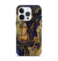 iPhone 15 Pro Wood Live Edge Phone Case - Abel (Blue, 723642)