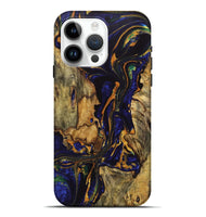 iPhone 15 Pro Max Wood Live Edge Phone Case - Abel (Blue, 723642)