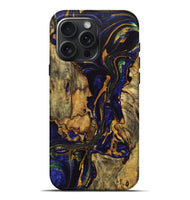 iPhone 16 Pro Max Wood Live Edge Phone Case - Abel (Blue, 723642)