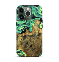 iPhone 13 Pro Wood Live Edge Phone Case - Deloris (Green, 723643)