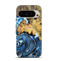 Pixel 9 Wood Live Edge Phone Case - Lloyd (Blue, 723672)