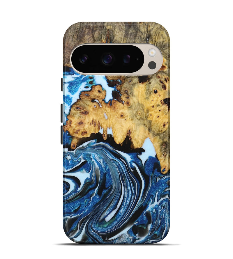 Pixel 9 Wood Live Edge Phone Case - Lloyd (Blue, 723672)