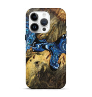 iPhone 15 Pro Wood Live Edge Phone Case - Nelson (Blue, 723673)