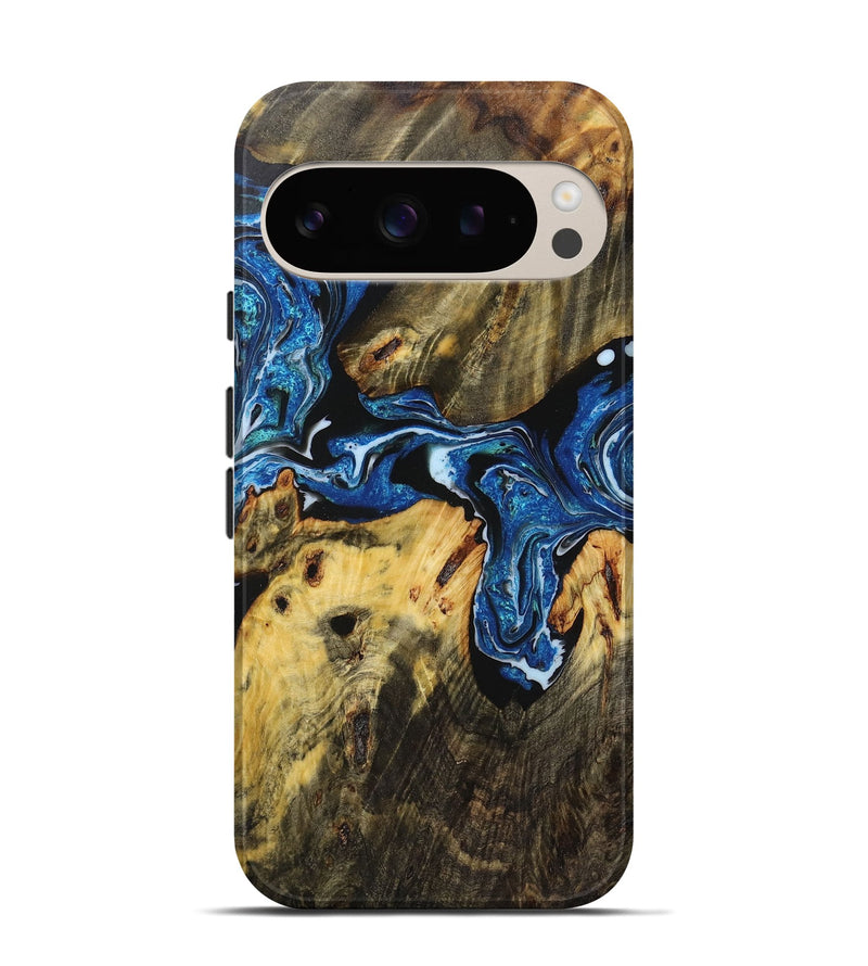 Pixel 9 Wood Live Edge Phone Case - Nelson (Blue, 723673)