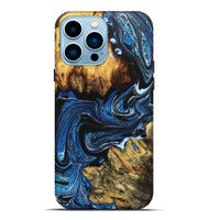 iPhone 14 Pro Max Wood Live Edge Phone Case - Felicia (Blue, 723679)