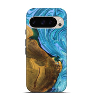 Pixel 9 Wood Live Edge Phone Case - Ashlyn (Blue, 723682)