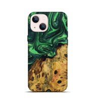 iPhone 13 mini Wood Live Edge Phone Case - Halle (Green, 723691)