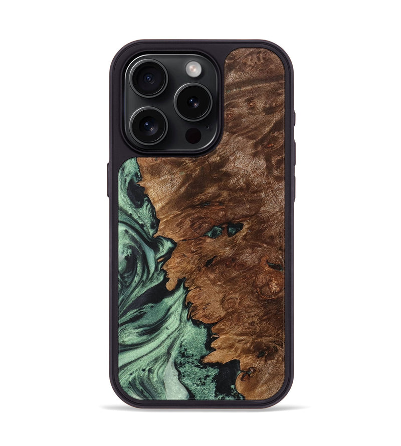 iPhone 15 Pro Wood Phone Case - Jean (Green, 723702)