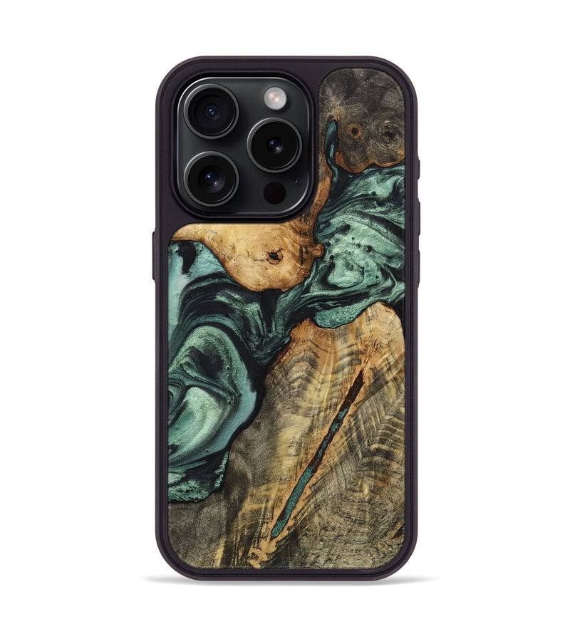 iPhone 15 Pro Wood Phone Case - Willa (Green, 723703)