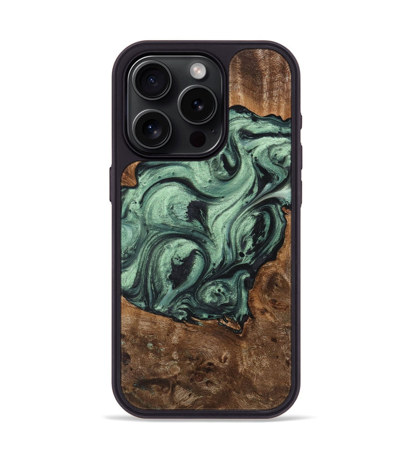 iPhone 15 Pro Wood Phone Case - Mathew (Green, 723704)