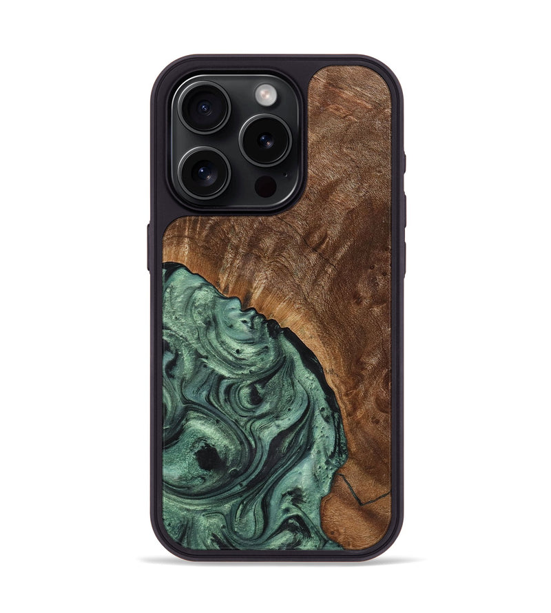 iPhone 15 Pro Wood Phone Case - Conner (Green, 723705)