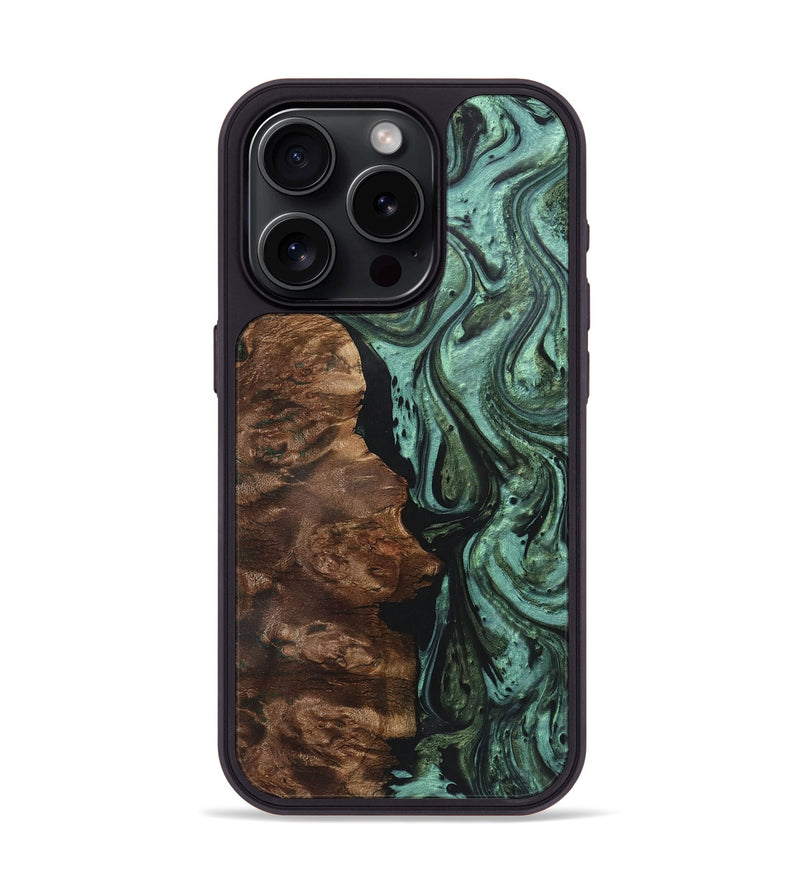 iPhone 15 Pro Wood Phone Case - Jarrett (Green, 723710)