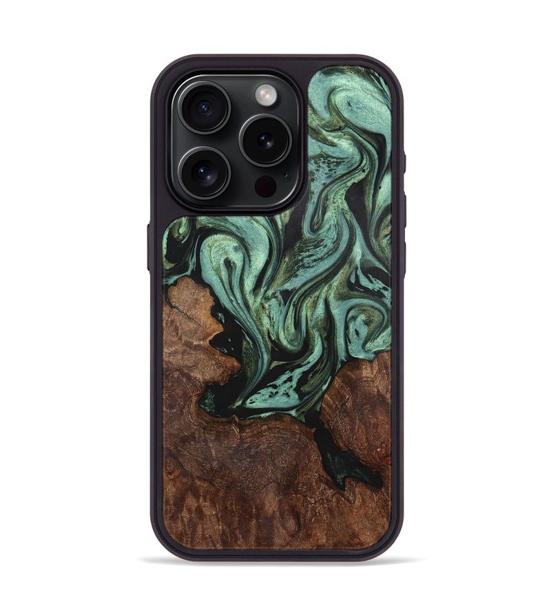 iPhone 15 Pro Wood Phone Case - Shelby (Green, 723712)