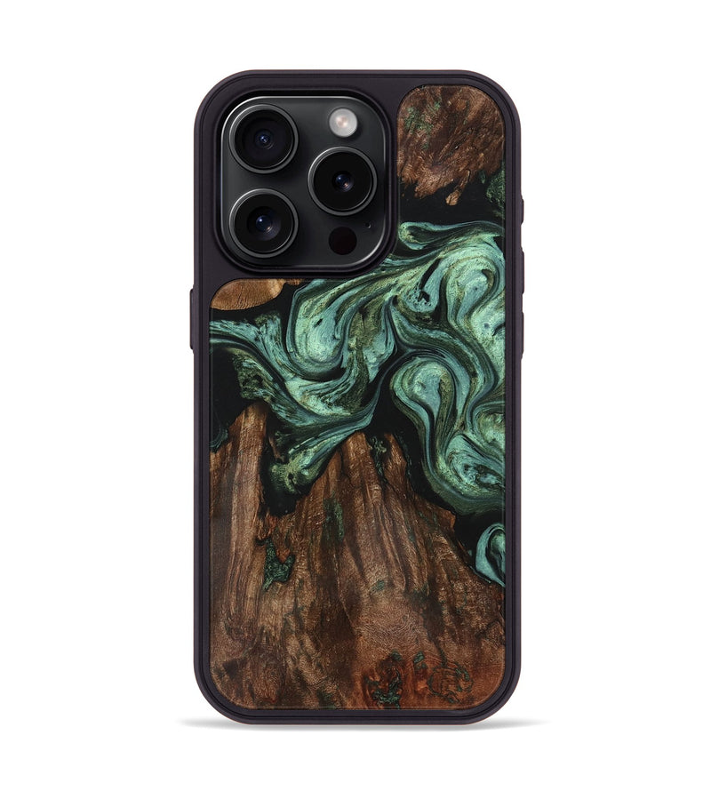 iPhone 15 Pro Wood Phone Case - Shelia (Green, 723715)