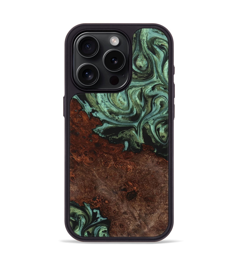 iPhone 15 Pro Wood Phone Case - Nehemiah (Green, 723716)