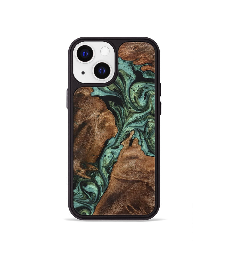 iPhone 13 mini Wood Phone Case - Scott (Green, 723718)