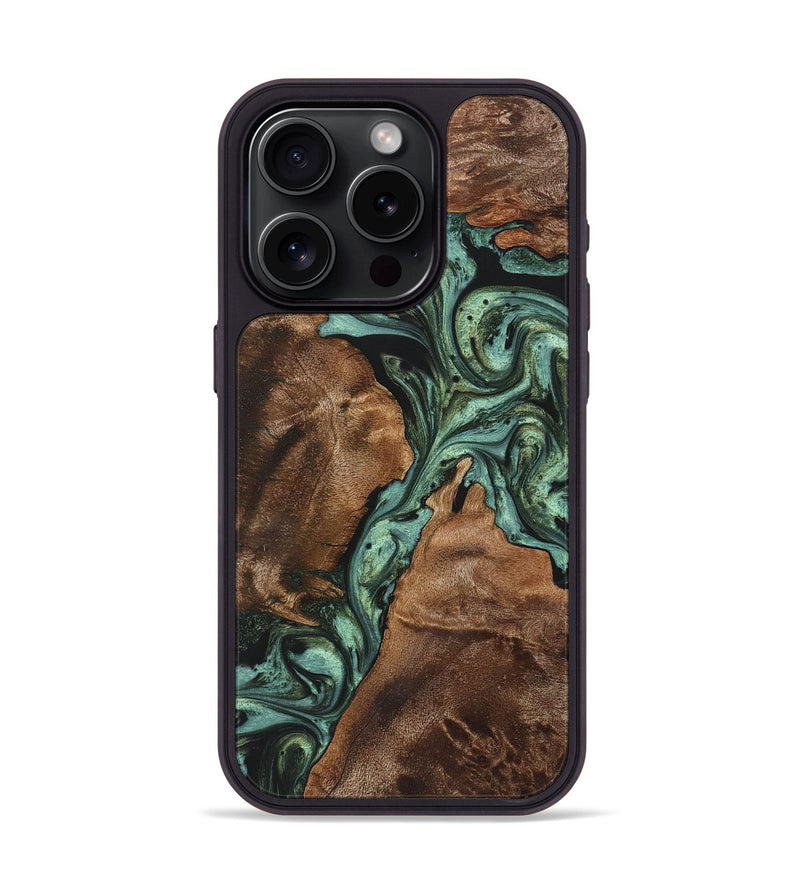 iPhone 15 Pro Wood Phone Case - Scott (Green, 723718)