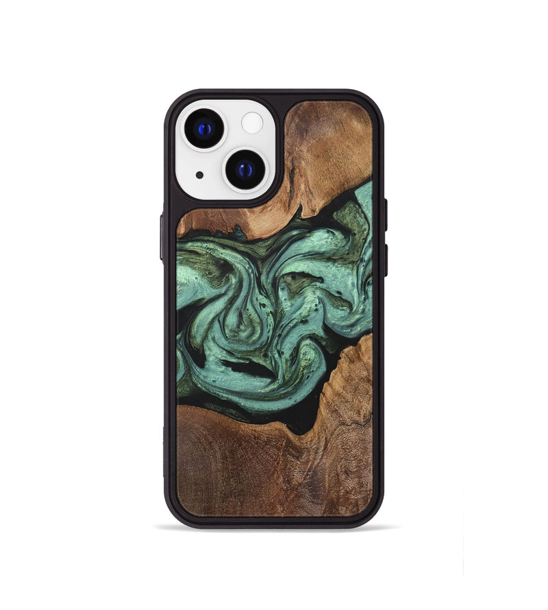 iPhone 13 mini Wood Phone Case - Malik (Green, 723719)