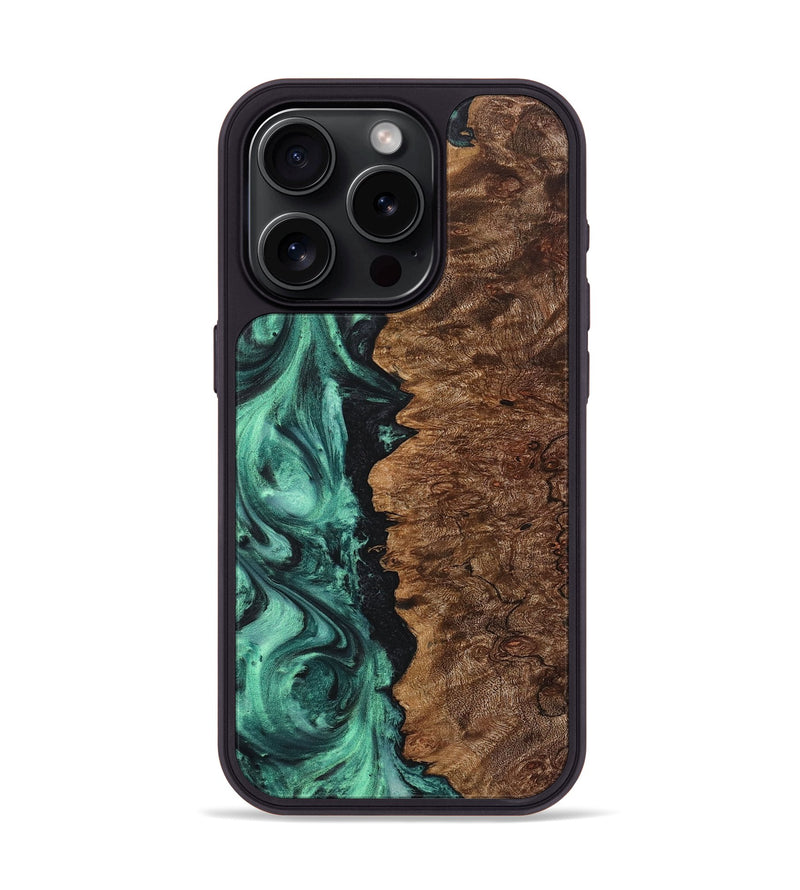 iPhone 15 Pro Wood Phone Case - Edgar (Green, 723724)