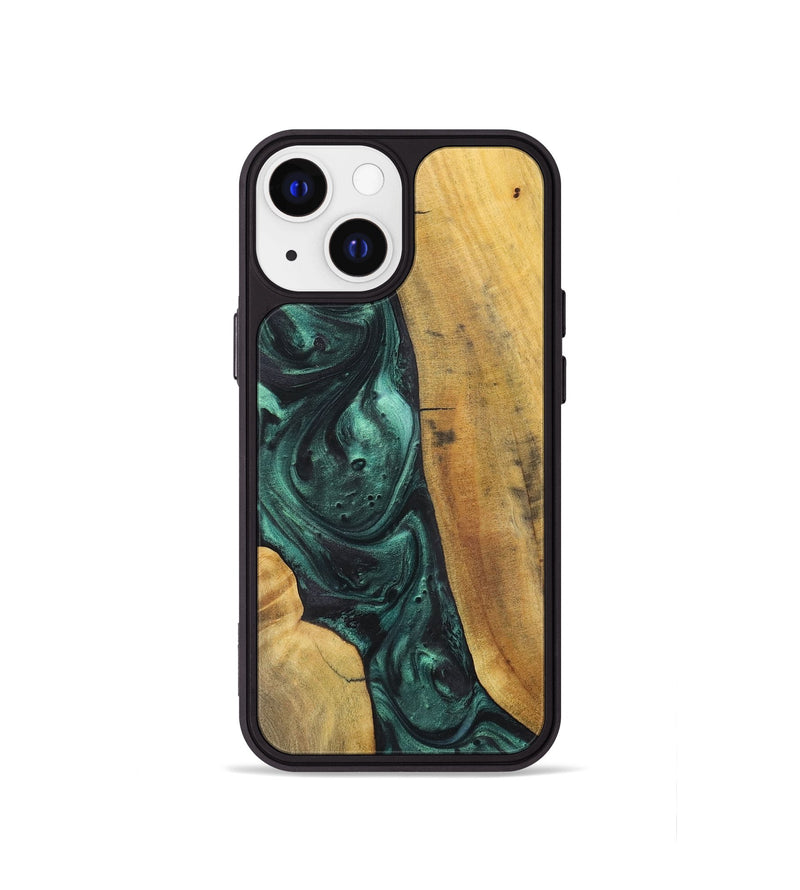 iPhone 13 mini Wood Phone Case - Vicki (Green, 723726)