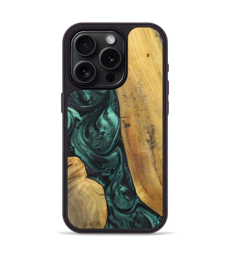 iPhone 15 Pro Wood Phone Case - Vicki (Green, 723726)