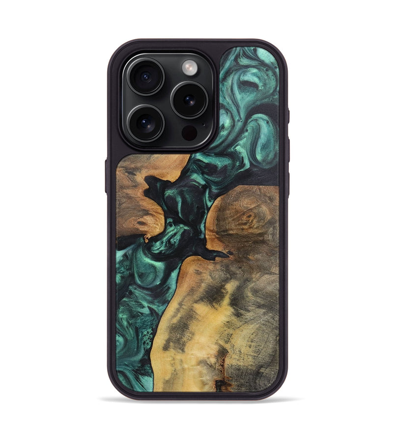 iPhone 15 Pro Wood Phone Case - Enzo (Green, 723728)