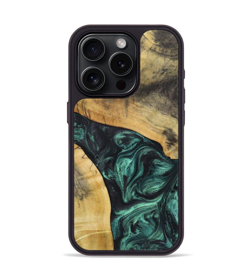 iPhone 15 Pro Wood Phone Case - Glenn (Green, 723733)