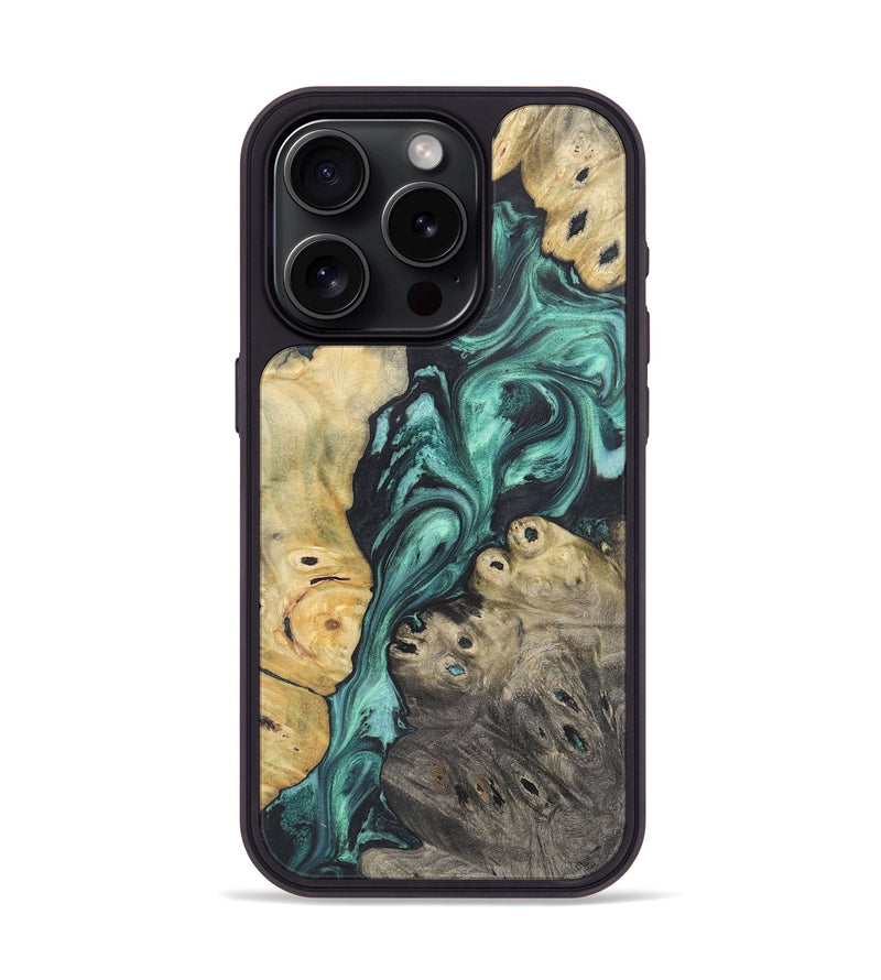 iPhone 15 Pro Wood Phone Case - Gianna (Green, 723745)