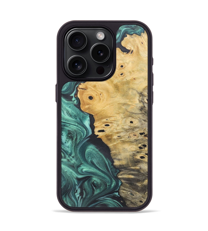 iPhone 15 Pro Wood Phone Case - Alisa (Green, 723746)