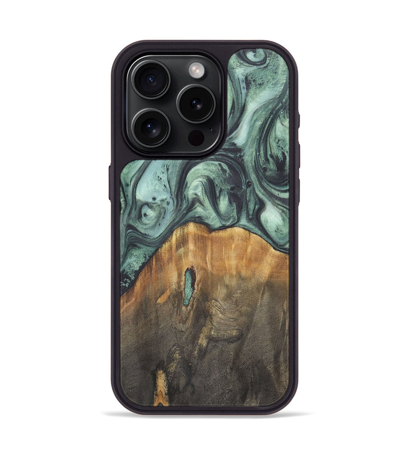 iPhone 15 Pro Wood Phone Case - Frances (Green, 723751)