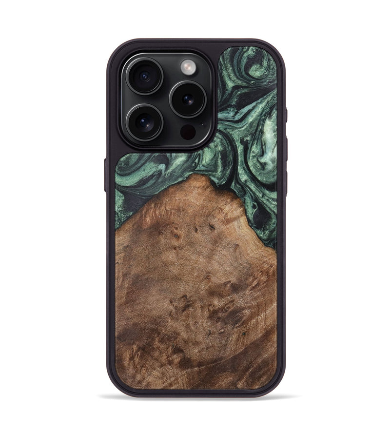 iPhone 15 Pro Wood Phone Case - Shayla (Green, 723754)