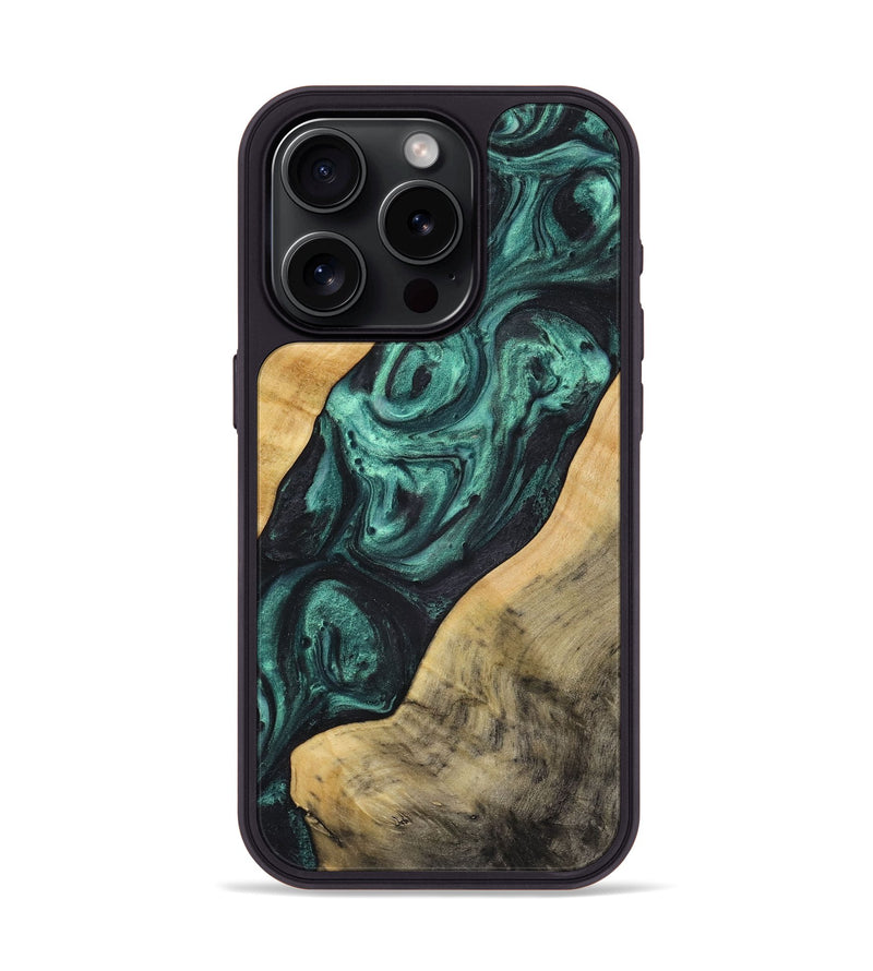 iPhone 15 Pro Wood Phone Case - Deloris (Green, 723760)