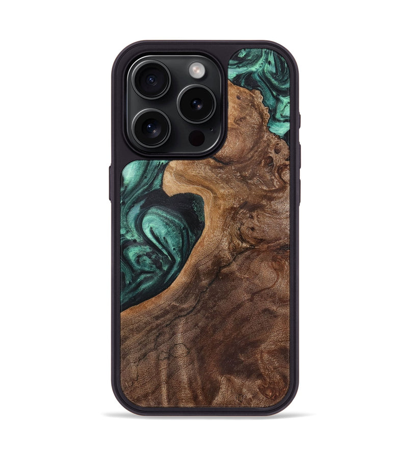 iPhone 15 Pro Wood Phone Case - Alondra (Green, 723762)